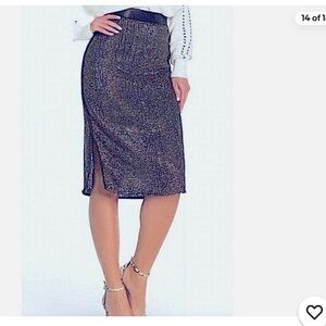 Joie Malloren Sequined Pencil Skirt